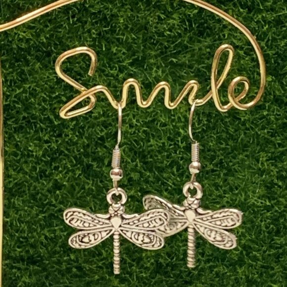 Dragonfly Earring, Insect Earring, Silly Earrings, Gift Idea, Celtic Earring - Picture 2 of 6